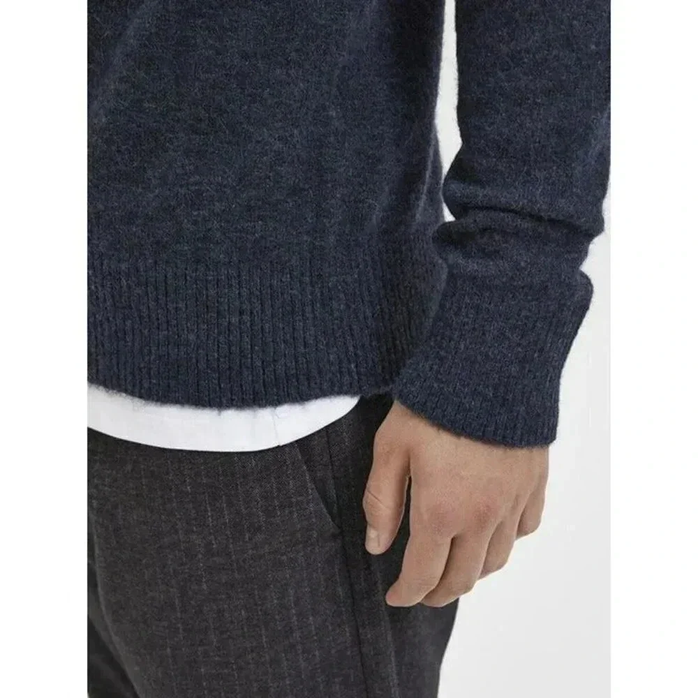 Selected Homme Men's Alpaca Blend Jumper Sweater Sky Captain Size S (MSRP $140)